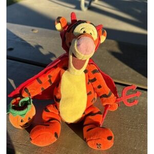 Devil Tigger Disney Plush Bean Bag 8" Halloween 2000 DN18600 Winnie The Pooh